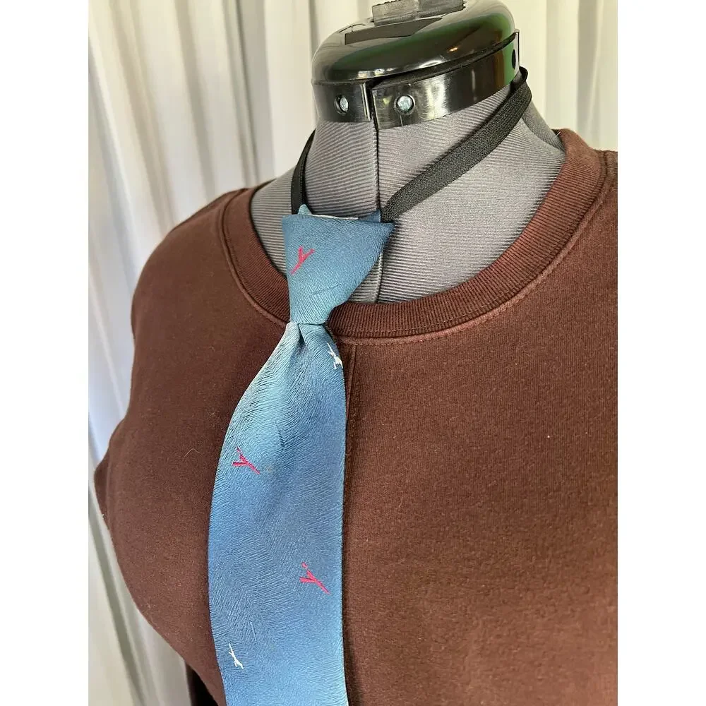 vintage zipper tie 1980s blue ombre red white